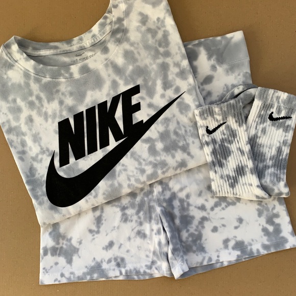 Nike Tops - Custom Large Grey Nike Tie Dye Set Shirt Socks